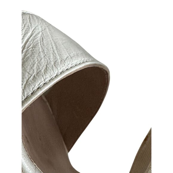 JEAN MICHEL CAZABAT Cream Leather Espadrille Wedges Sandals Size 37 - Picture 8 of 9